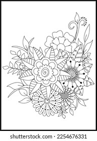 Doodles Flowers Coloring Pages .