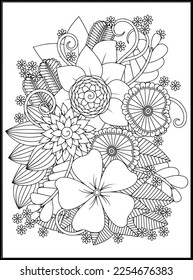Doodles Flowers Coloring Pages .