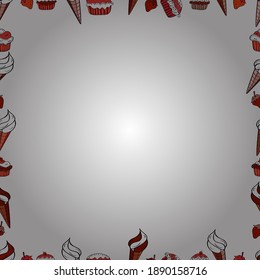 Doodles frame consists of red, black and white border. Vector Background seamless pattern with hand drawn Frame doodle. Seamless pattern.