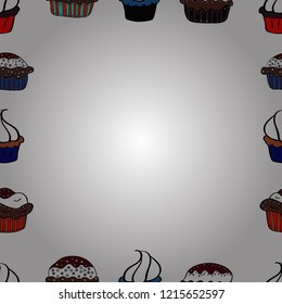 Doodles frame consists of white, black and brown border. Seamless pattern. Vector Background seamless pattern with hand drawn Frame doodle.