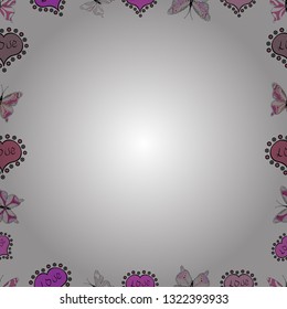 Doodles frame consists of white, pink and neutral border. Seamless pattern. Vector Background seamless pattern with hand drawn Frame doodle.