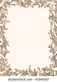 Doodles frame with leaves