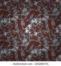 Doodles gray, black and white on colors. Design. Flat elements. Print. Nice fabric pattern. Vector.