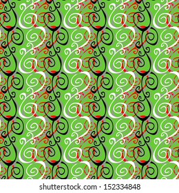 Doodles gray, green and neutral on colors. Nice pattern for wrapping paper vector. Seamless pattern Sketch cute background.