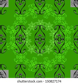 Doodles green, gray and blue on colors. Nice pattern for wrapping paper vector. Seamless pattern Sketch cute background.