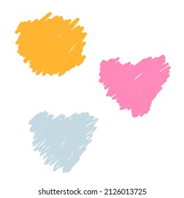 Doodles hand drawing lines heart shapes abstract pattern scrapbook sign symbol design vector
