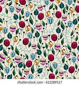doodles hand drawn seamless pattern. Vector