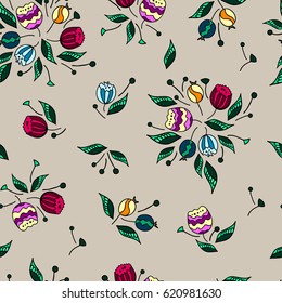 doodles hand drawn seamless pattern. Vector