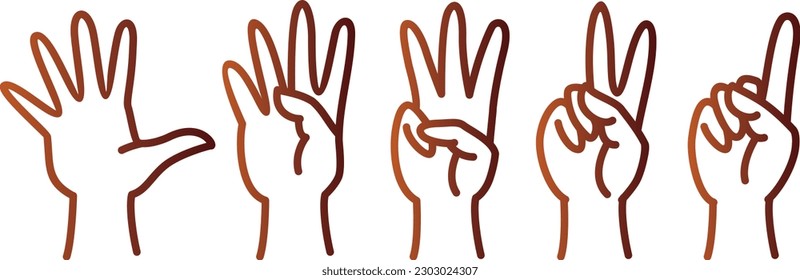 Doodles hand gestures elements.Set of colorful doodle on paper background.vector Illustration 