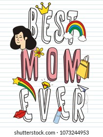 Doodles happy mother day and  elements