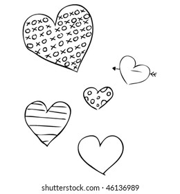 Doodles of hearts