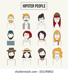 Doodles hipster people vector illustration EPS10.
