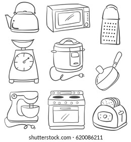 Doodles of kitchen set collection