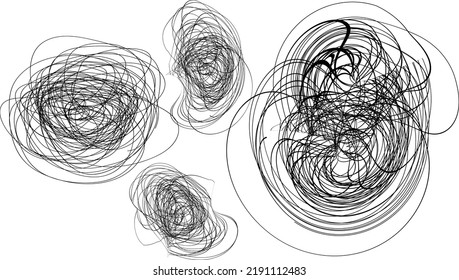 Doodles knot ball pen drawn, hand drawing circle scribble scrawl. Vector backgroun illustration.
