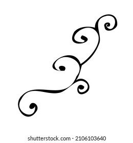 Doodles leaves flowers black line . Abstract collection of flowers and leaf in continuous line art drawing style.
