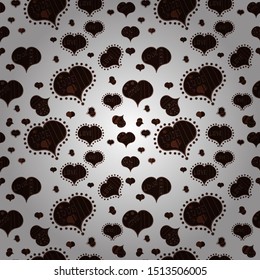 Doodles. Love. Seamless Happy valentines day and wedding design elements. Be my Valentine. Vector. White, brown and gray colors on background With Ornaments, Hearts. Invitation, menu, flyer, template.