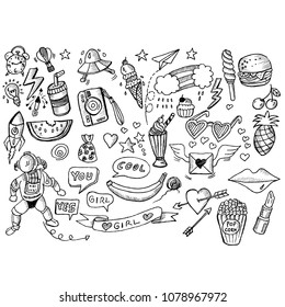 doodles, modern stickers