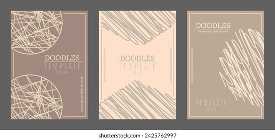Doodles. A new trend in the design of covers, banners, posters, brochures, magazines. Creative idea of the catalog, interior design and decor