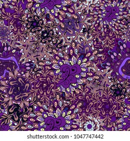 Doodles on neutral, violet and black colors. - stock. Vector design. Design wrapping and gift paper, greeting cards, banner and posters design. Seamless pattern background. Watercolor, hand drawn.