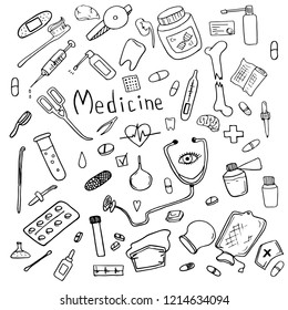 Doodles on the topic of medicine.