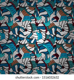 Doodles on white, blue and black colors. Watercolor, hand drawn. - stock. Seamless pattern background. Design wrapping and gift paper, greeting cards, banner and posters design. Vector illustration.