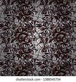 Doodles on a white, brown and gray colors. Vector texture. Illustration. Seamless pattern Beautiful fabric background.