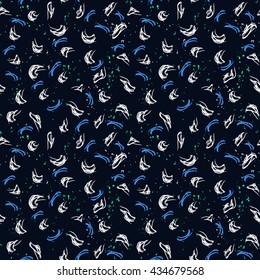 Doodles ornament pattern. Abstract background. Paint effect sketches texture.