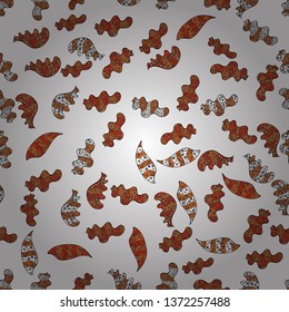 Doodles pattern. It can be used on wallpaper, wrapping boxes, mug prints, baby apparels etc. Cute background. White, black and orange on colors. Vector design. Seamless pattern Nice fabric pattern.