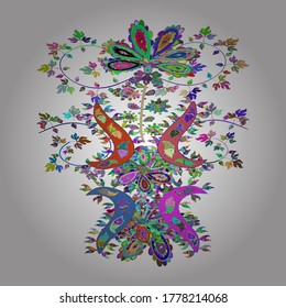 Doodles pattern. Cute background. Vector illustration. Green, blue and white on colors. Seamless pattern Nice fabric pattern. It can be used on wallpaper, wrapping boxes, mug prints, baby apparels etc