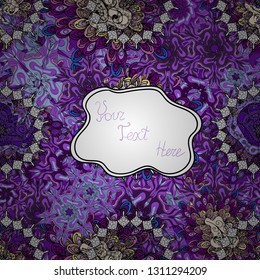 Doodles pattern. Design wrapping and gift paper, greeting cards, banner and posters design. Vector illustration. Violet, white and black on colors. Seamless pattern Abstract cute background.