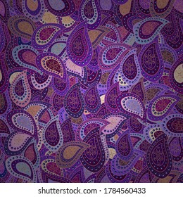 Doodles pattern for wrapping paper. Pink, purple and violet on colors. Vector illustration. Abstract nice background.
