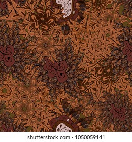 Doodles pattern for wrapping paper. Seamless pattern Abstract nice background. Brown, black and gray on colors. Vector illustration.