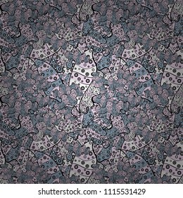 Doodles pattern for wrapping paper. Vector illustration. Seamless pattern Abstract nice background. Neutral, black and blue on colors.