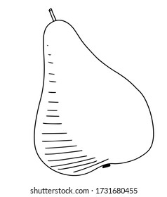 Doodles Birne. Handzeichnung isoliert auf einer weißen Vektor-Darstellung