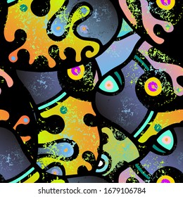 Impresión de Doodles. Diseño moderno sin inconvenientes.  Embalaje Brillante. Mano de verano dibujada. Collage lineal. Arte de la calle Bizarre. Estilo creativo y moderno. Forma de contraste abstracto. Fondo del Vector Loco de Doodle.