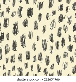 Doodles scrabble seamless pattern. Vector