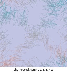 Doodles seamless pattern. Doodle lines ornamental trendy background. Rough line design.