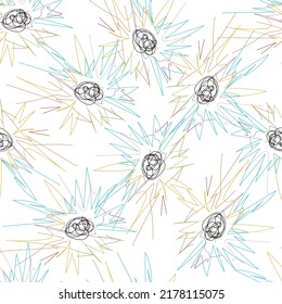 Doodles seamless pattern. Doodle lines ornamental trendy background. Rough line design.