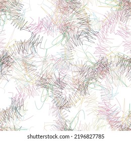 Doodles seamless pattern. Doodle lines ornamental trendy background. Rough line design.