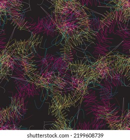 Doodles nahtloses Muster. Die Doodle-Linien zieren einen trendigen Hintergrund. Starkes Liniendesign.
