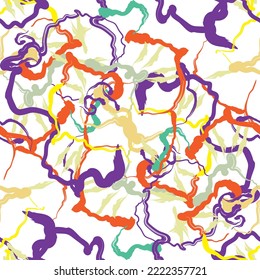 Doodles seamless pattern. Doodle lines ornamental trendy background. Rough line design.