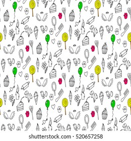 Doodles seamless pattern vector