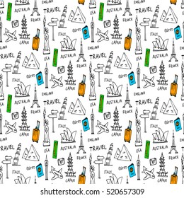 Doodles seamless pattern vector