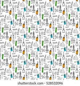 Doodles seamless pattern vector