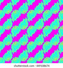 Doodles seashells background seamless pattern.