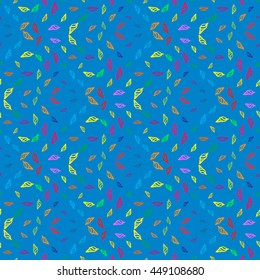Doodles seashells background seamless pattern.