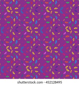 Doodles seashells background seamless pattern.