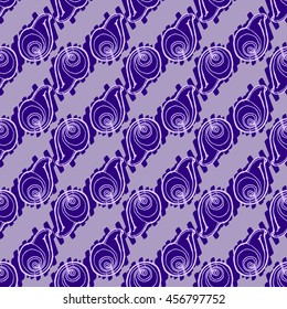Doodles seashells background seamless pattern.