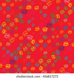 Doodles seashells background seamless pattern.