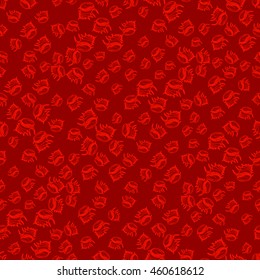 Doodles seashells background seamless pattern.